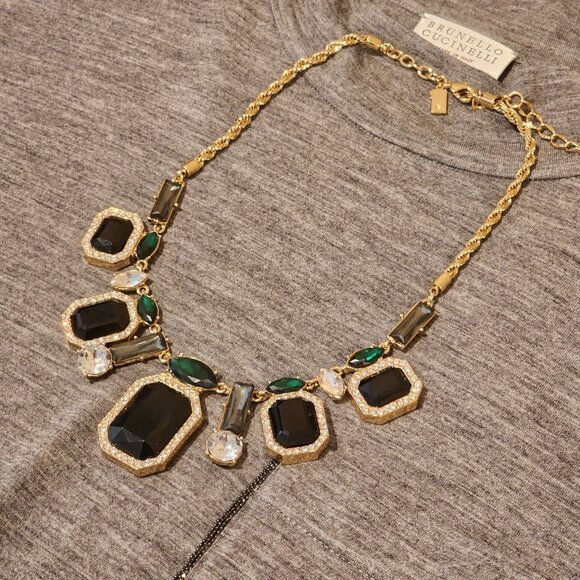 Brand New!! KATE SPADE: Gold|Emerald Green|Charcl Gray|Black|CZ|Crystal|Necklace - Picture 7 of 10